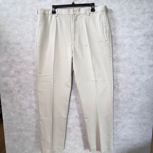Savane Mens 38x32 Beige Cotton Comfort‎ Waist Dress Pants